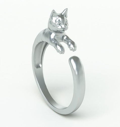 Fifi 猫リング *10k/14k/18k ホワイト、イエロー、ローズ、グリーン
