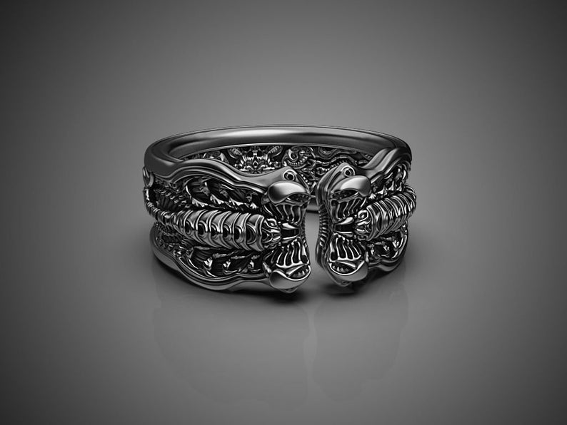 Venomous Scorpion Ring 10k/14k/18k White, Yellow, Rose, Green Gold, Gold Plated & Silver Animal Poison Biker Punk Gothic Men Thumb Gift image 1