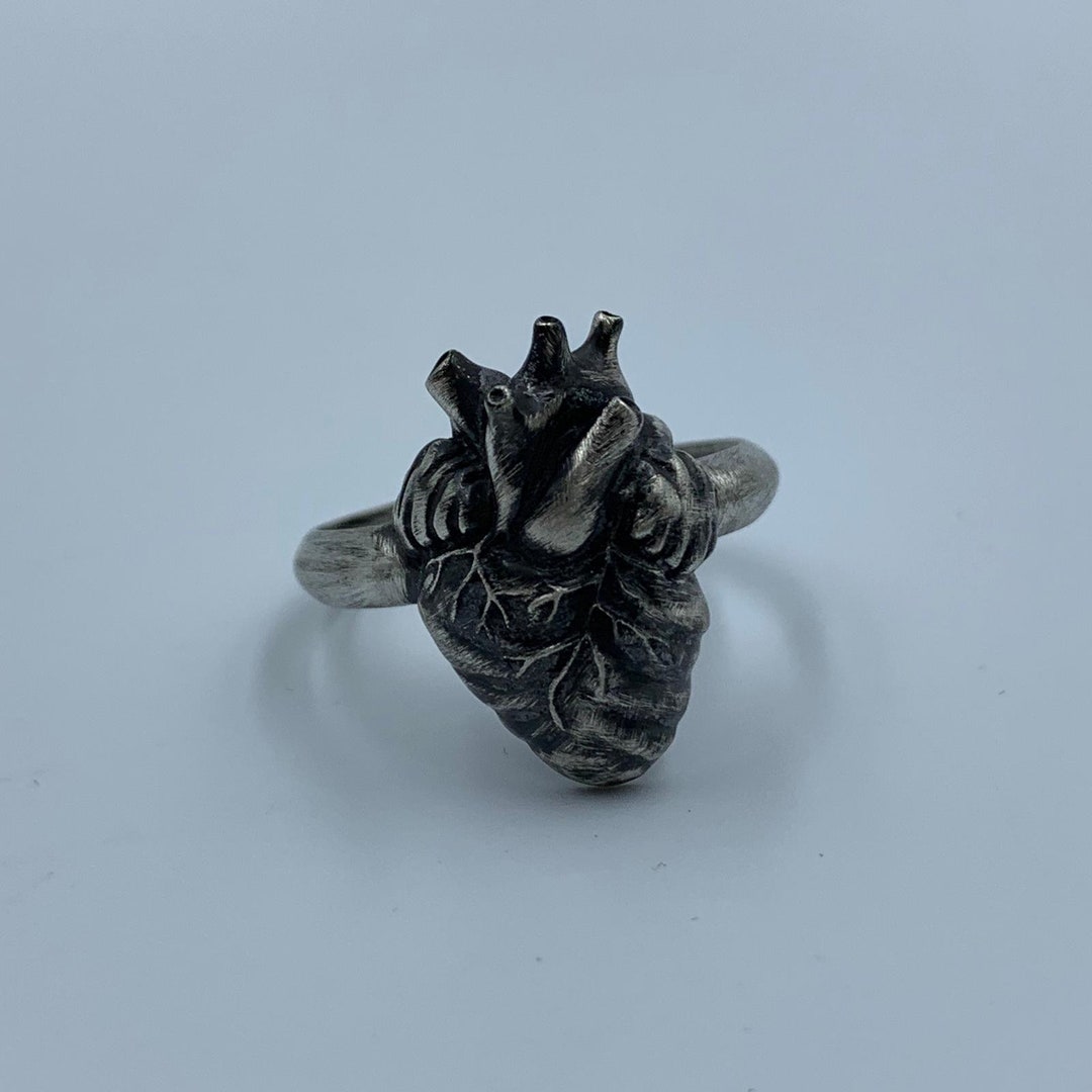 Anatomical Heart Ring *10k/14k/18k White, Yellow, Rose, Green Gold ...