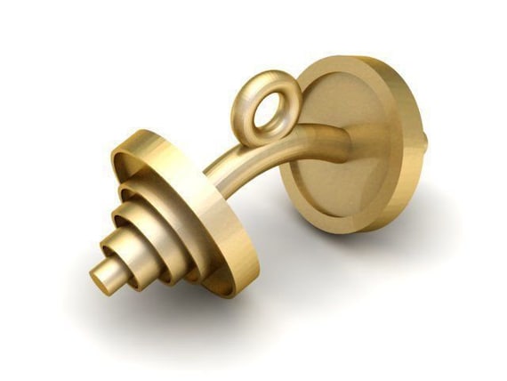 More Set Dumbbell Pendant *10k/14k/18k White, Yellow Rose Green Gold,  Gold Plated Silver* Weights Gym Trainer UFC Boxing Charm Necklace