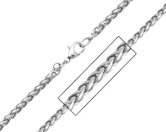 Round Wheat Chain Made With Sterling Silver - Made For Men, Women, Children - Perfect For Pendants, Charms and Necklaces