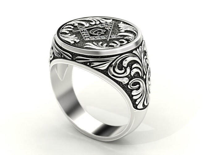 seidayee Anello Massoneria Oro 18 carati Rosa Platino Modello Distintivo Europeo Americano Anello Uomo Personalizzato Personalizzazione (Oro bianco 18K L