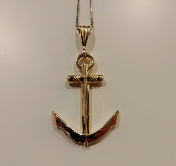 Yachtsman Anchor Pendant *10k/14k/18k White, Yellow, Rose, Green Gold Gold Plated & Silver* Boat Ship Water Sail Navy Charm Necklace Gift