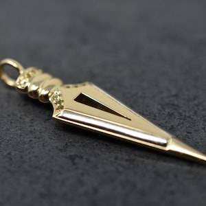 Modern Arrowhead Pendant *10k/14k/18k White, Yellow, Rose, Green Gold, Gold Plated & Silver* Archer Native Sport Men Women Charm Necklace