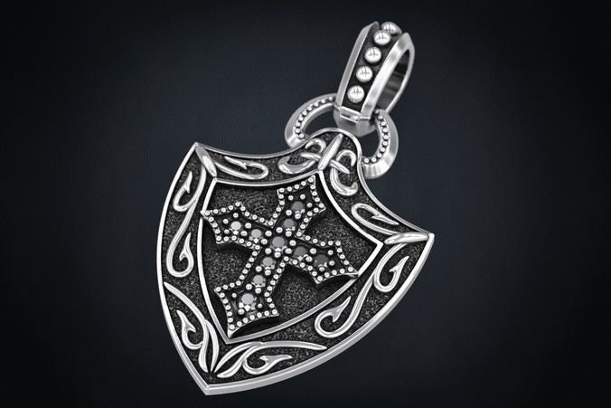 Holy Cross Shield Pendant *moissanite With 10k/14k/18k White, Yellow ...