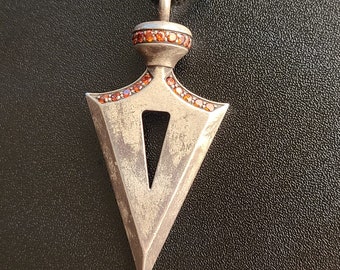 Grand Arrowhead Pendant 10k/14k/18k White, Yellow, Rose, Green Gold, Gold Plated & Silver Archer Native Sport Men Women Charm Necklace