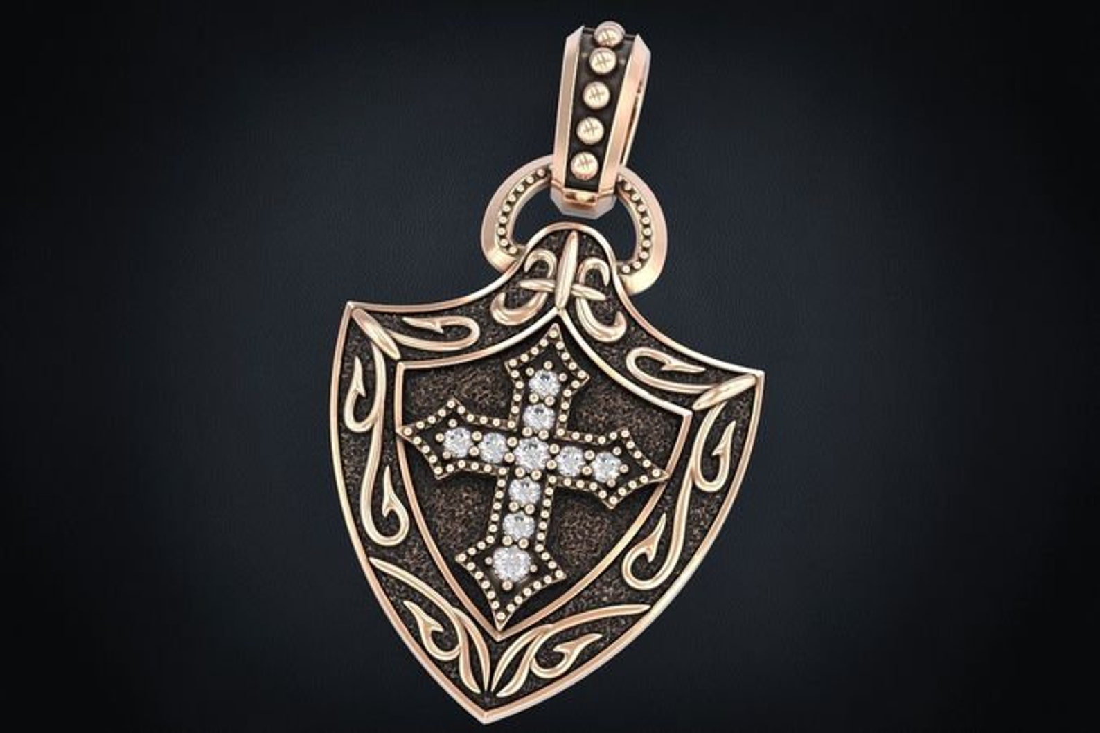 Holy Cross Shield Pendant *moissanite With 10k/14k/18k White, Yellow ...