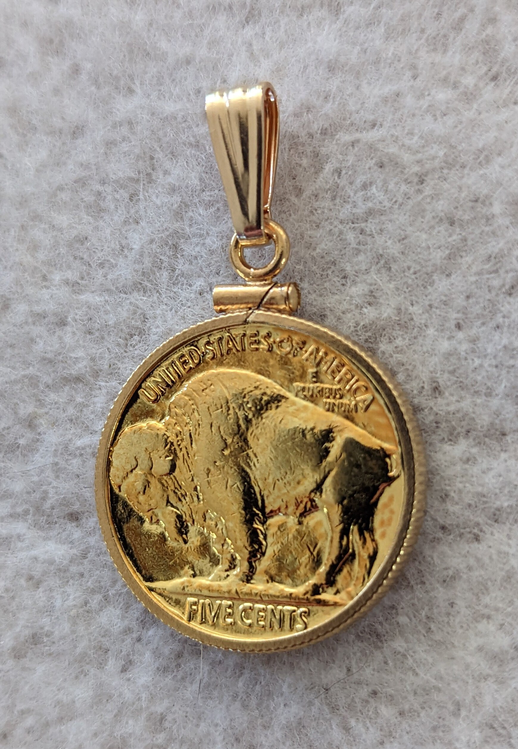 Gold Plated Buffalo Nickel Set in Gold Filled Bezel Etsy