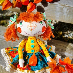 Artist Primitive fall decor tilda doll, Rustic doll, Tilda rag doll