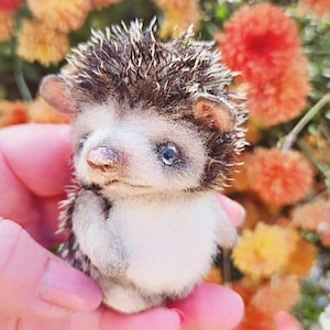 Artist little  hedgehog teddy bear, cute hedgehog