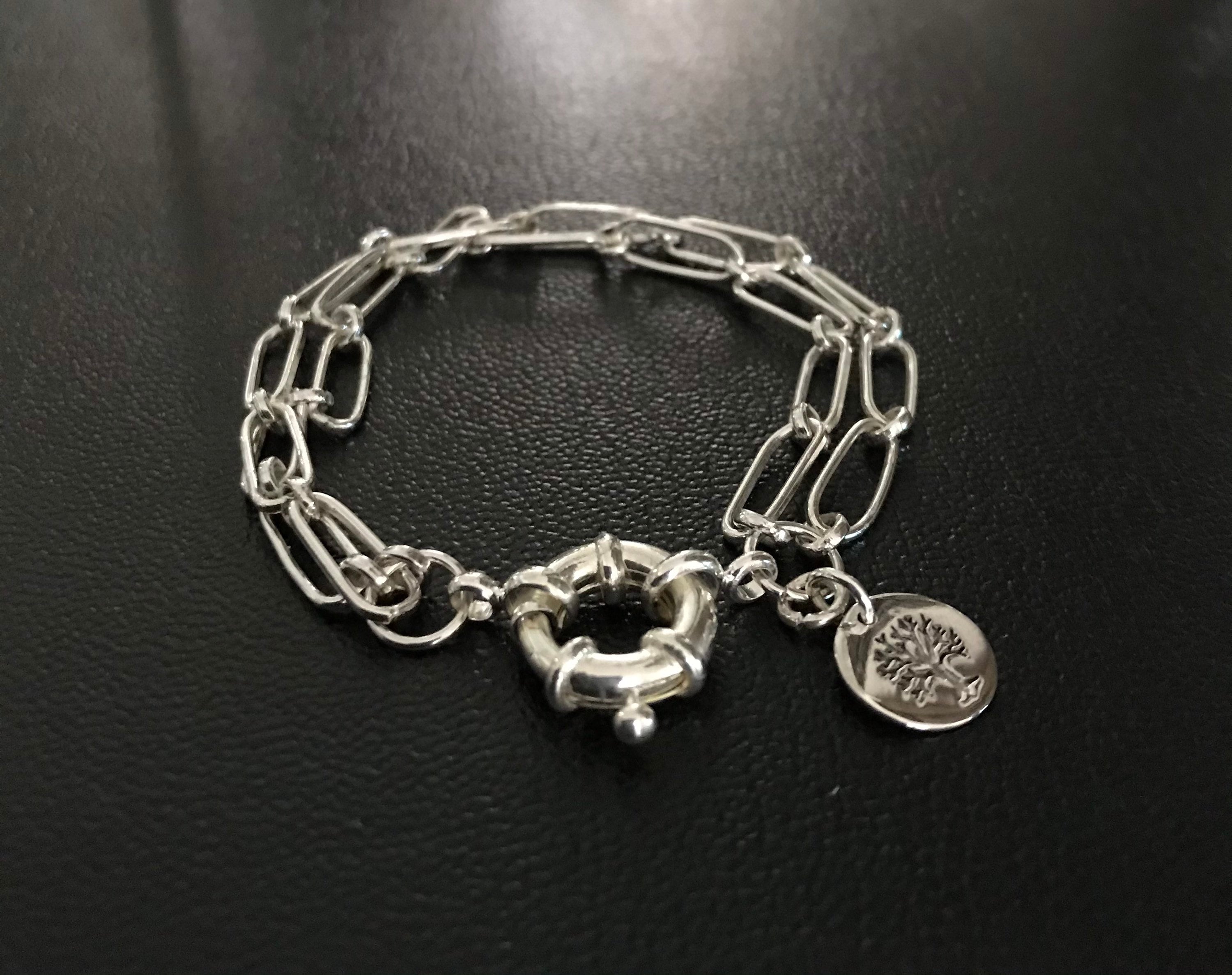 Beautiful sterling silver 925 paper clip chain bracelet | Etsy