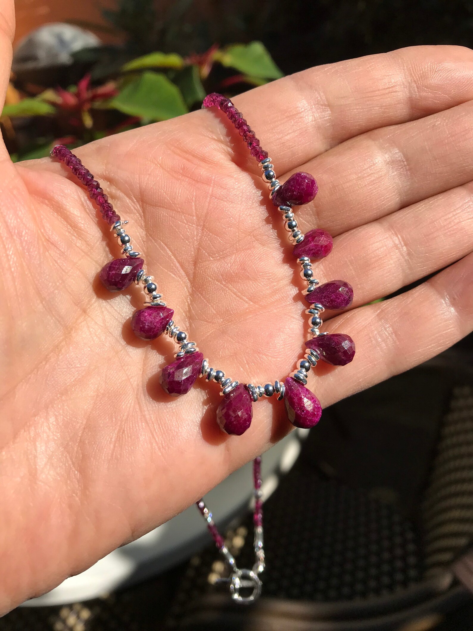 Collier de rubis collier de rubis et collier dargent karen Etsy