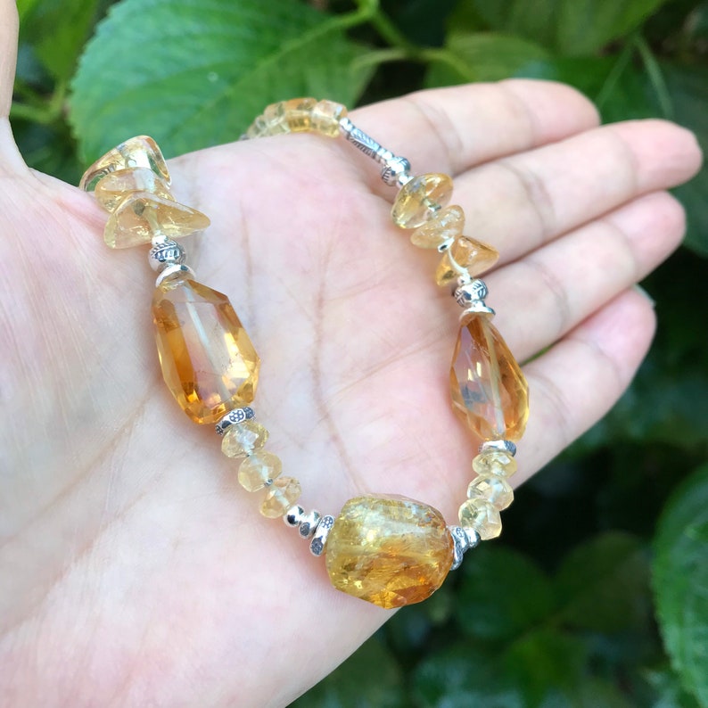 Large Citrine Necklace Citrine Crystal Necklace Crystal Electroformed Necklace Citrine Necklace