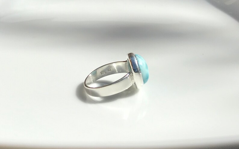 Larimar ring 925 Silver Ring R17 size us 7.high grade stone.gift for her