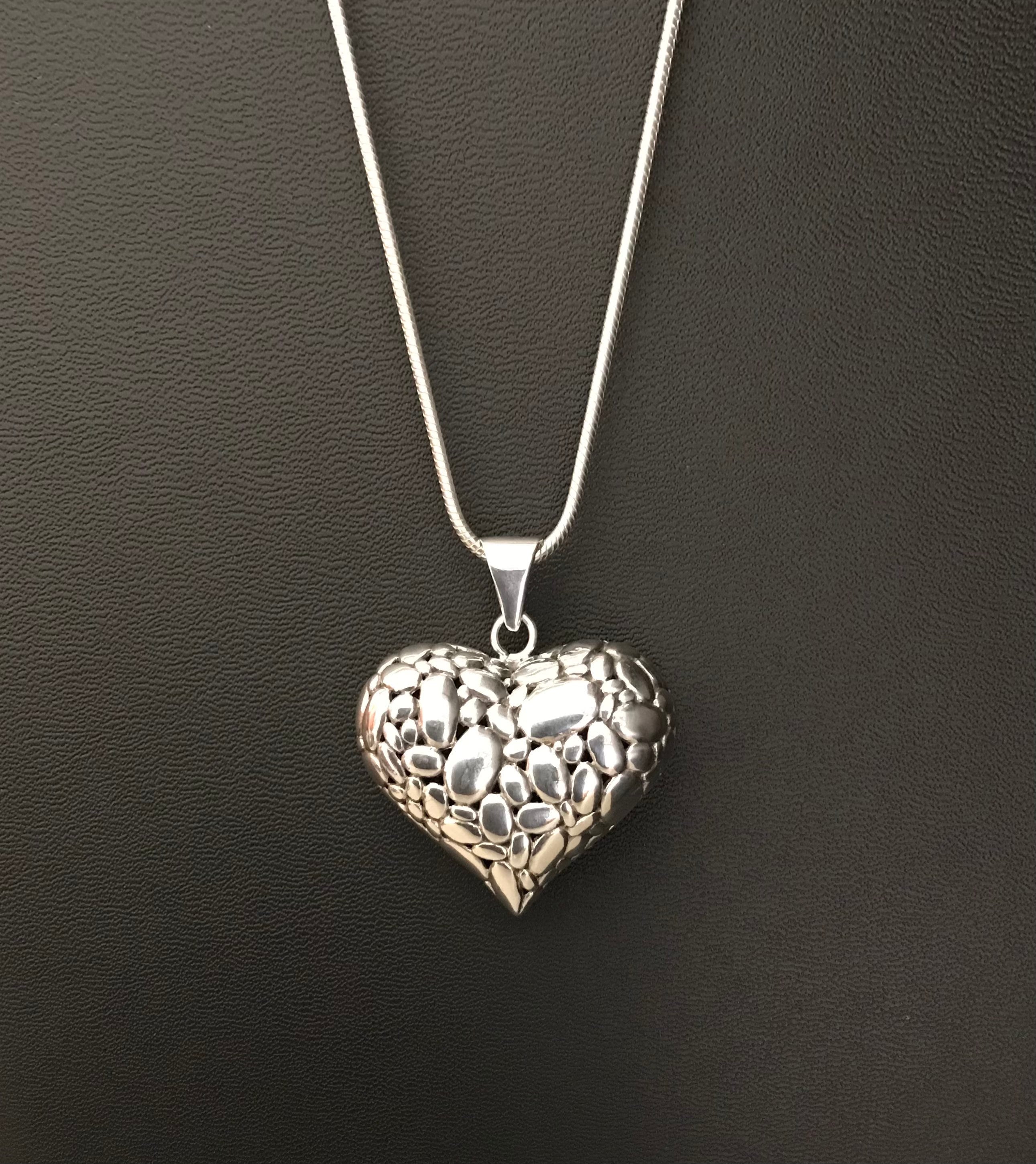 Big Heart Pendant + Snake Chain + Thai 925 Sterling Silver