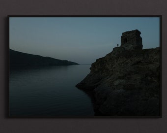 Nocny krajobraz Morza Egejskiego – Andros, Grecja, Fotografia artystyczna