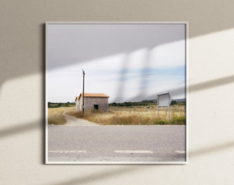 No. 50 "The little house I used to live in" - Physical Fine Art Photography Print - square, color print, colour, highway, open road, poster