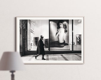 Wydruk fotografii ulicznej w Atenach – czarno-biała sztuka