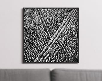 Rhodes Street Photography Print, Cobblestone, Black and White