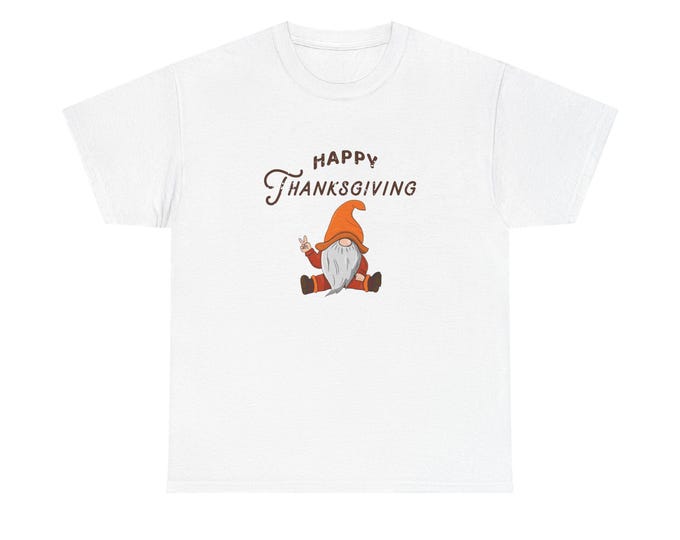 Thanksgiving Gnome Tee, Fall Holiday Shirt, Turkey Day Tshirt, Autumn Harvest Top, Festive Thanksgiving Apparel
