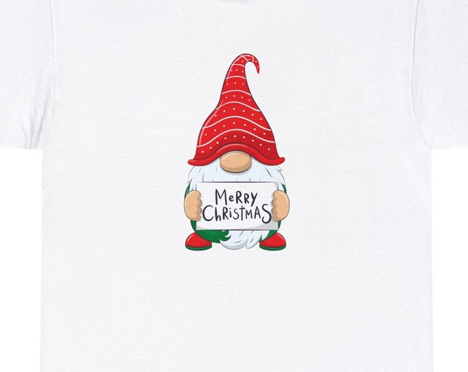 Gnome Christmas tshirt/Christmas Cotton Tee/Merry Christmas/ gift /present
