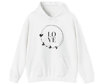 Love Heavy Blend Hooded Sweatshirt Lounge Wear Comfy