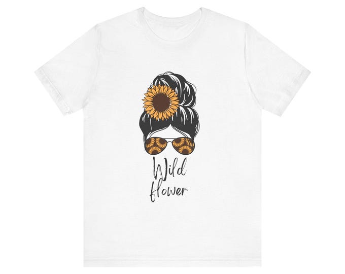 Wild Flower T-Shirt, Floral Graphic Tee, Nature Lover Shirt, Botanical Print Top, Garden Theme Clothing