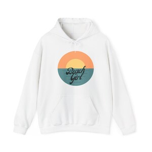 Beach Girl Hoodie, Coastal Vibes Sweatshirt, Ocean Lover Jumper, Seaside Retreat Pullover, Summer Holiday Apparel, Women's Beachwear Top
