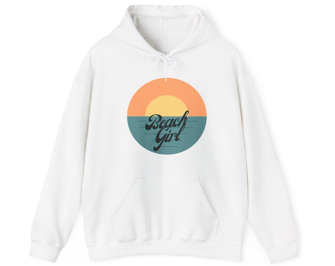 Beach Girl Hoodie, Coastal Vibes Sweatshirt, Ocean Lover Jumper, Seaside Retreat Pullover, Summer Holiday Apparel, Women's Beachwear Top