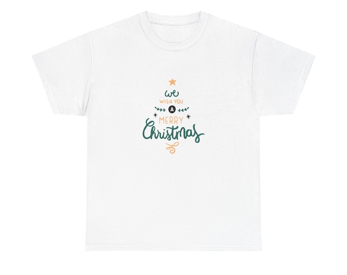 Christmas Unisex Heavy Cotton Tee, Merry Christmas Shirt, Holiday T-Shirt, Festive Tee, Christmas Gift
