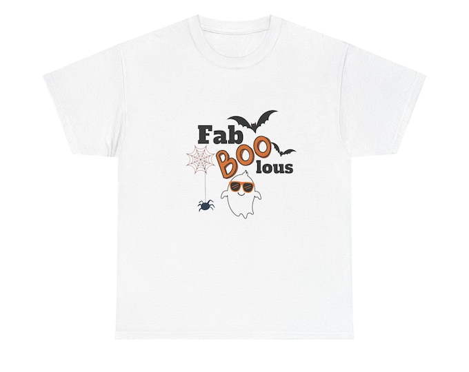 Faboolous Ghost Halloween Unisex Tee Shirt - Spooky Costume Top, Scary October Apparel, Ghostly Trick or Treat T-Shirt, Boo Creepy Graphic