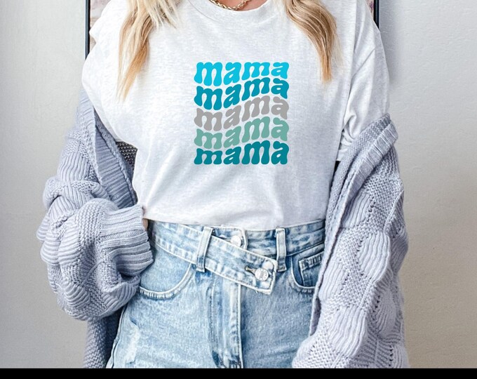 MAMA Cotton Tee - Mother's Day Gift, Mom Life Shirt, Family Matching Outfit, Mama Bear Tee, Motherhood T-Shirt