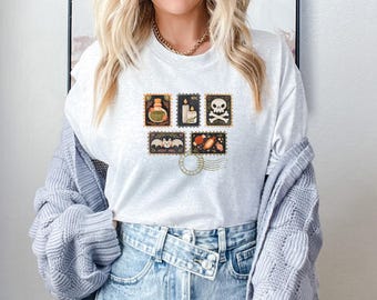 Halloween-themed Unisex Heavy Cotton Tee, Spooky T-Shirt, Halloween Gift, Casual Wear, Unique Graphic Tee, Trick or Treat Shirt