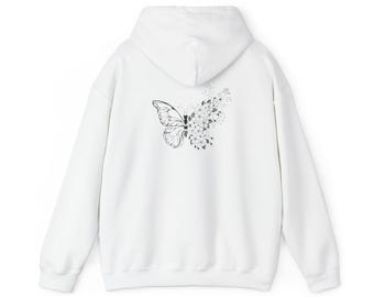 Butterfly Hoodie, Nature Lover Gift, Butterfly Sweatshirt, Garden Theme Top, Pullover, Outdoor Fashion, Wildlife Lover Clothing