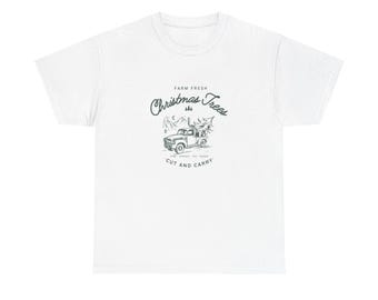 Christmas Farm Tshirt, Holiday Unisex Tee, Festive Cotton Shirt, Winter Seasonal Top, Farmhouse Xmas Apparel