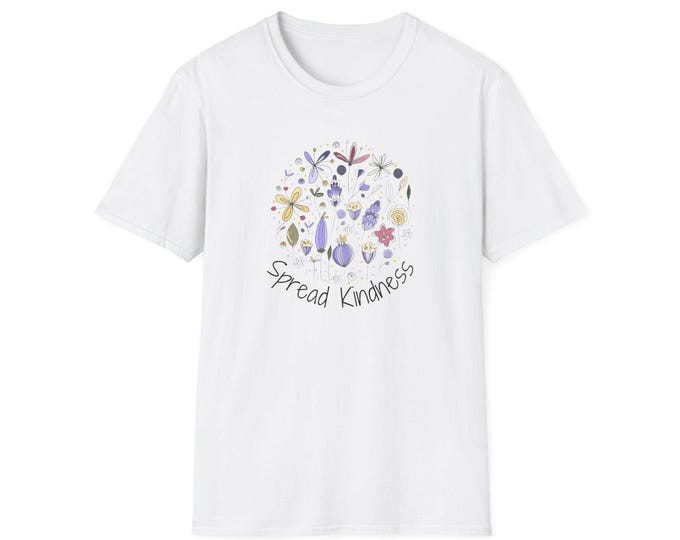 Kindness Tshirt, Spread Love Tee, Inspirational Shirt, Positive Vibes Top, Unisex Softstyle T-Shirt for Men and Women