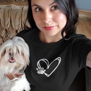 Heart Paw print Valentines day Unisex Jersey Short Sleeve Tee Clothing - Gender-Neutral Adult Clothing - Tops & Tees - T-shirts
