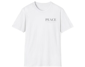 Christian Peace Tshirt, Religious Unisex Tee Shirt, Inspirational Softstyle Top, Faithful Christian Gift, Comfortable Gospel Shirt