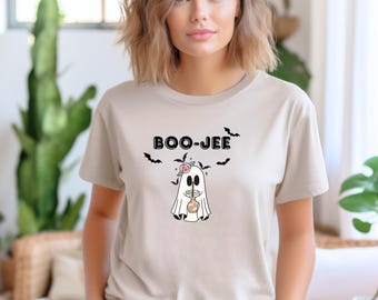 BOO-JEE Halloween Tshirt, Spooky Scary Tee, Ghost Witch Shirt, Haunted Season Top, Trick or Treat Outfit, All Hallows Eve Clothing