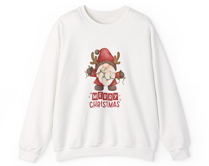 Christmas Santa Gnome Unisex Sweatshirt, Holiday Reindeer Sweater, Winter Festive Jumper, Xmas Crewneck Pullover, Santa Claus Sweatshirt