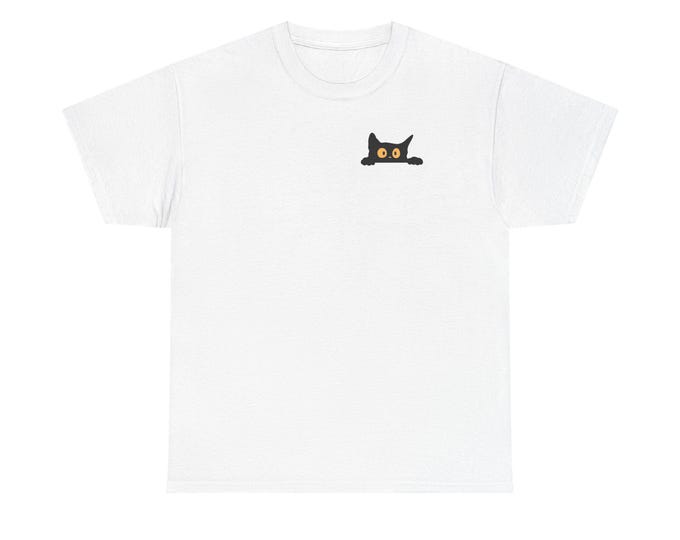 Black cat Cotton Tee Tshirt Halloween