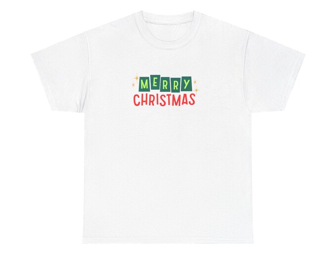 Retro Merry Christmas Tee, Vintage Xmas Tshirt, Unisex Holiday Shirt, Festive Cotton Top, Christmas Gift Idea