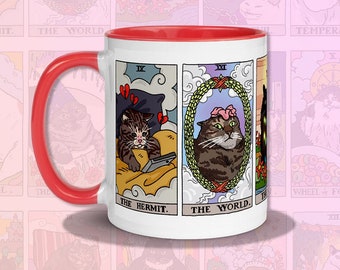 The Original Tarot Cat Meme Coffee Mug, cat mom coffee mug, witchy mug, sad cat meme coffee mug, tarot coffee mug, tarot cat coffee mug