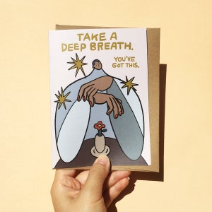 Tief durchatmen Sie diese, moderne minimale feministische Karte, Ermutigung personalisierte Nachrichtenkarte, Freundschaft Unterstützung positiv, Sie haben das