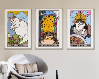 Cat Tarot 3 Art Print Bundle