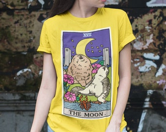 The Original Sad Cat Meme The Moon Tarot Shirt, Tarot Card Shirt, Witchy Clothing, Crying cat meme shirt, sad cat meme t-shirt birthday gift