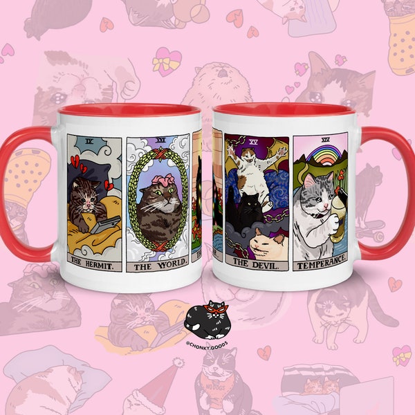 The Original Tarot Cat Meme Coffee Mug, cat mom coffee mug, witchy mug, sad cat meme coffee mug, tarot coffee mug, tarot cat coffee mug