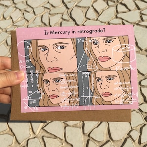 Mercurio è in retrogrado scusa matematica meme lady card - matematica confusa signora meme, astrologia meme card, scusa meme card, divertente scusa meme card