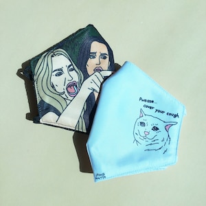 picture Cry Meme Face Mask meme angry woman vs cat face mask