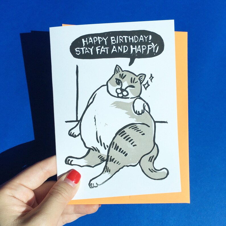 Alles Gute Zum Geburtstag Katze Stay Fat And Etsy